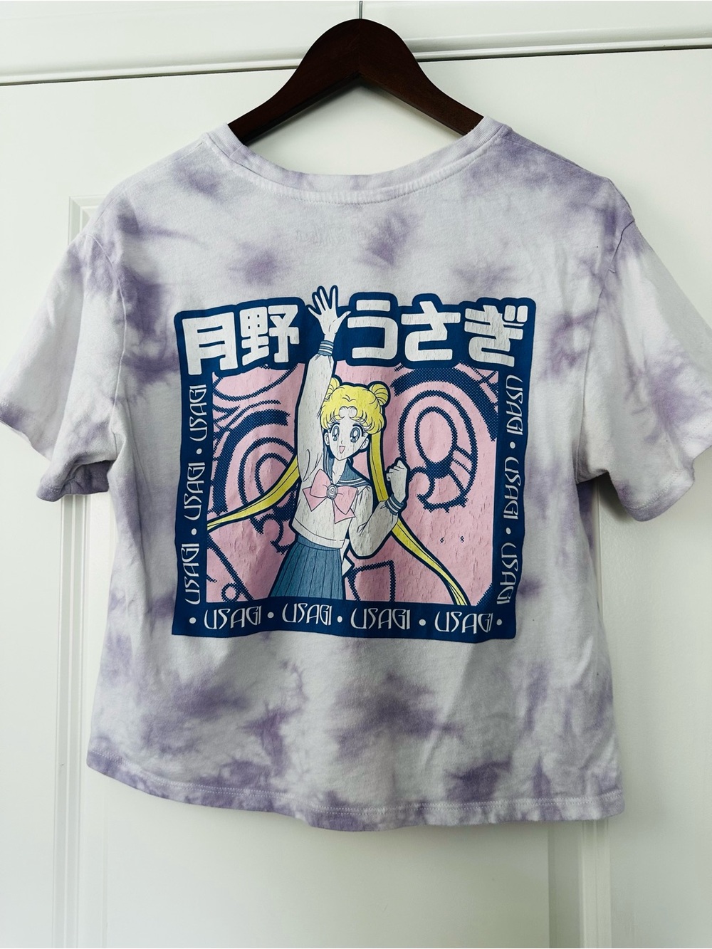Sailor Moon Usagi Lavender Pink Tie Dye Graphic Tee Anime Y2K Medium
